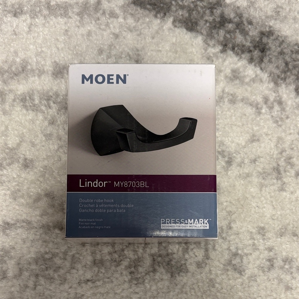 Moen Black Double Robe Hook